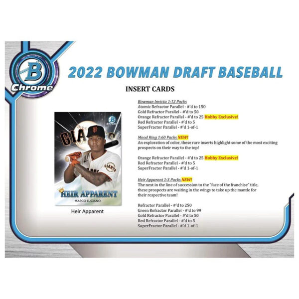 2022-bowman-draft-baseball 2022 Bowman Draft Baseball Jumbo Hobby Box