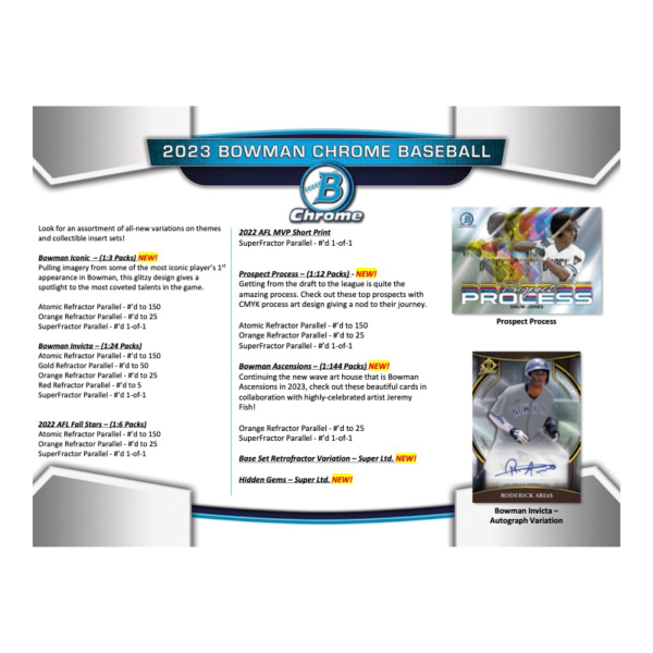 2023BowmanChromeBaseballHobbyBox_3 2023 Bowman Chrome Baseball Hobby Box