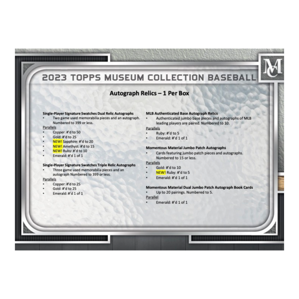 2023ToppsMuseumCollectionBaseballHobbyBox_5_33c7a896-8e87-461f-9224-a3a39a3af11c 2023 Topps Museum Collection Baseball Hobby 12 Box Case