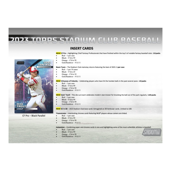 2023 Topps Stadium Club Baseball Hobby Box