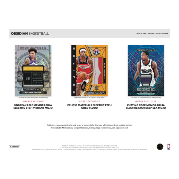 2023_24PaniniObsidianBasketballHobbyBox_4_59ec5ea0-4f5a-49dd-aa90-c19a0d5db19d 2023/24 Panini Obsidian Basketball Hobby 12 Box Case