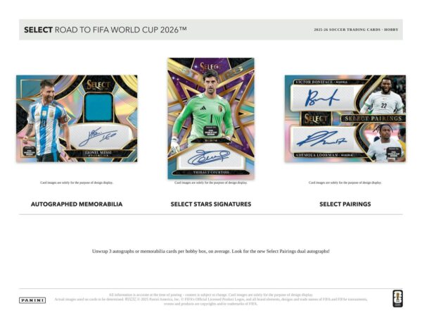 2025/26 Panini Select Road to FIFA World Cup Soccer Hobby 12-Box Case