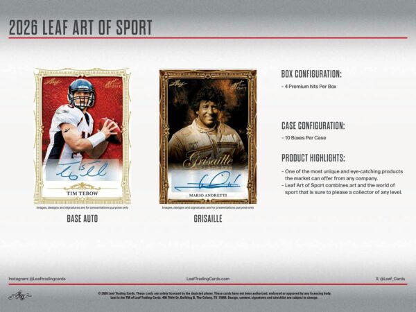 26-leaf-artofsport-ss-6 2026 Leaf Art of Sport Hobby 10-Box Case