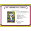 2025 Topps Archives Baseball Hobby 10 Box Case